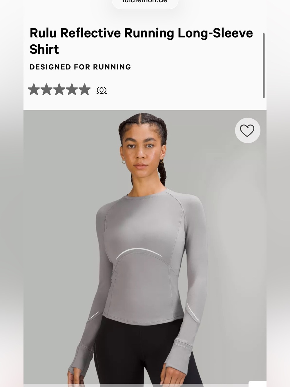 Lululemon rulu reflective running long sleeve shirt
